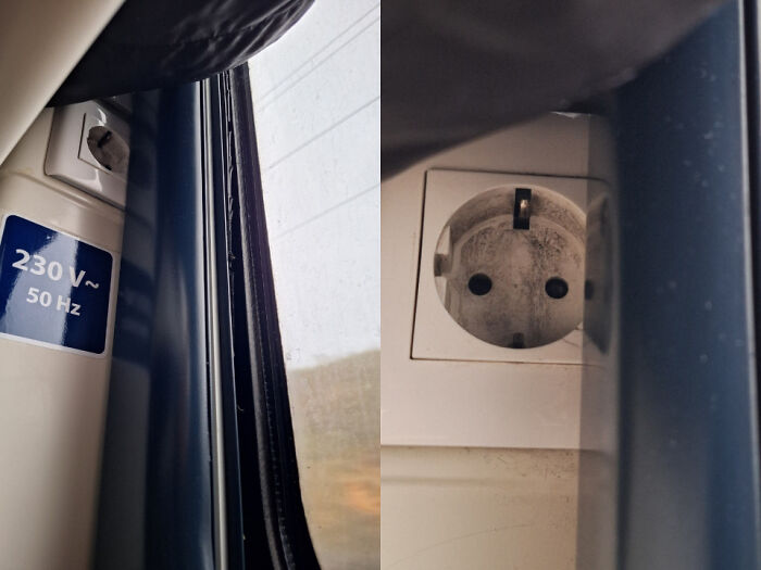 Good Luck Plugging Into This Outlet... On Train