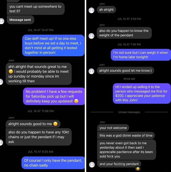 First Time Facing An Entitled Man-Child On Facebook Marketplace