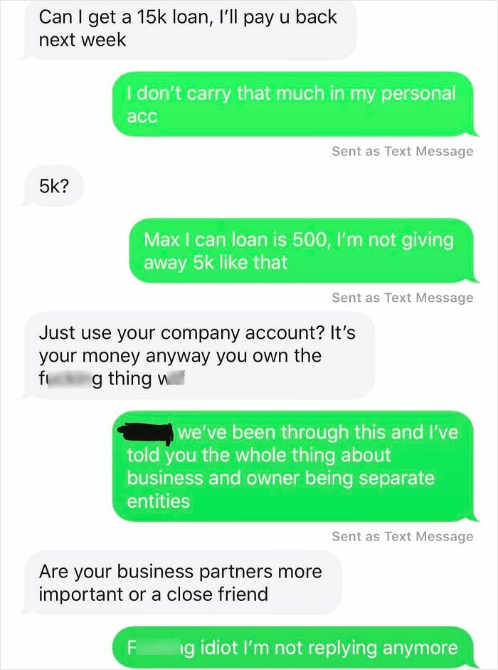 Wants Me To Loan Him Money Using My Company Account. Bold!
