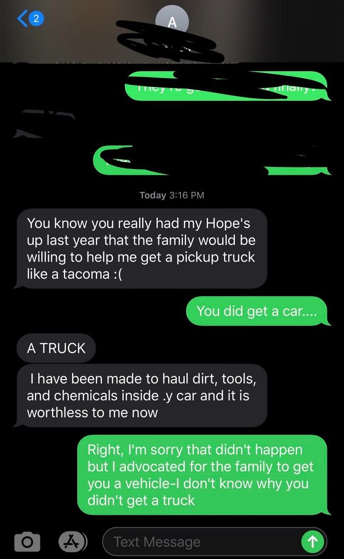Brother’s Mad He Got A Car Instead Of A Truck. Somehow It’s My Fault