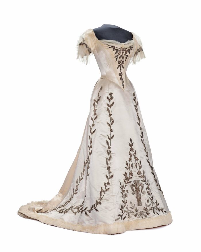 Queen Victoria of Sweden’s Fancy Silk Party Gown, 1906
