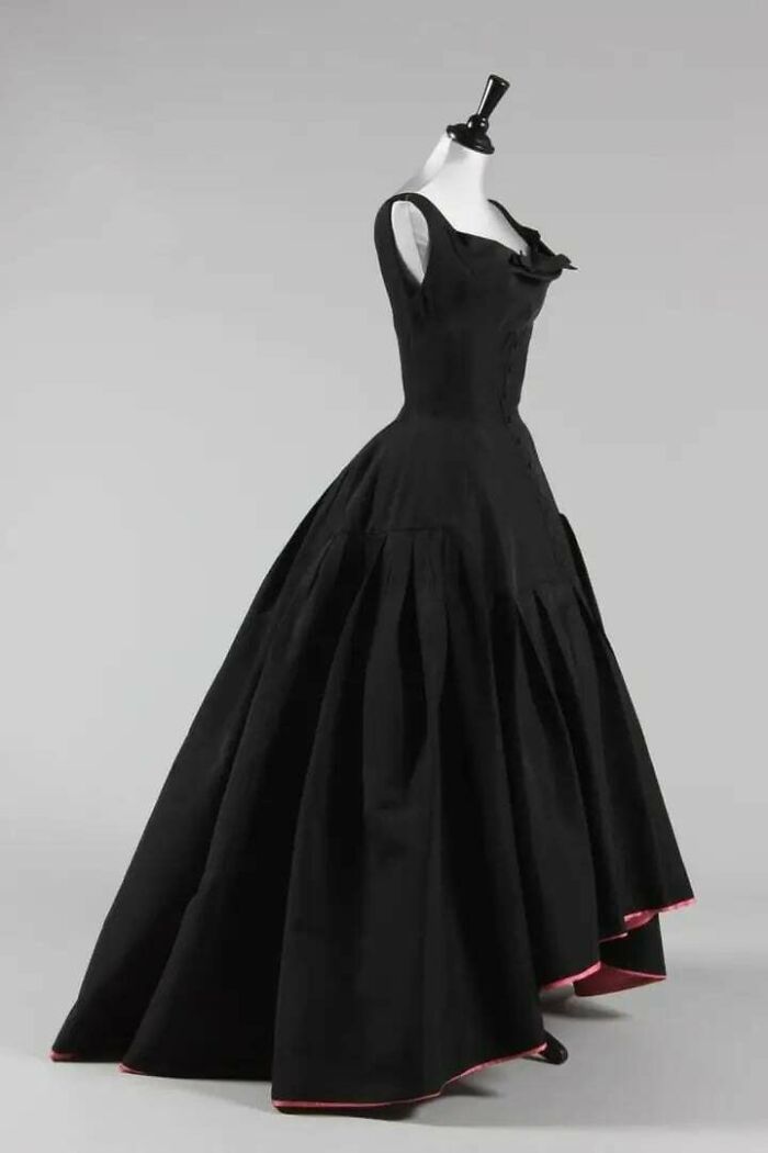 Pierre Balmain’s Pink-Lined Black Ball Gown, Circa 1950 — Drama in Fabric