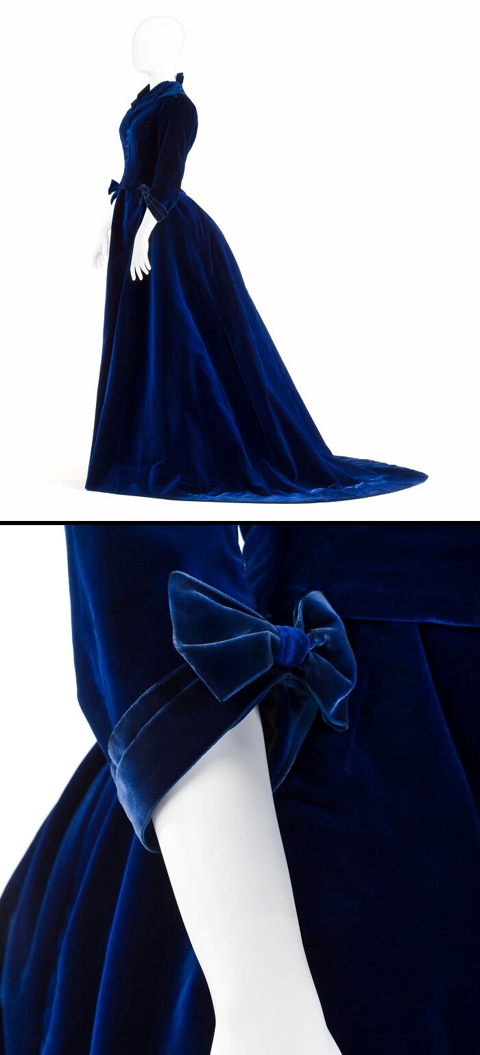 Silky Deep Blue Velvet Afternoon Dress, 1890 — Luxury Meets Comfort