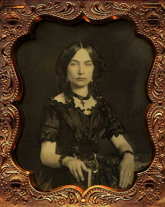 Mystery Woman in a Gorgeous Dark Dress, Mid-19th Century — Classic and Timeless