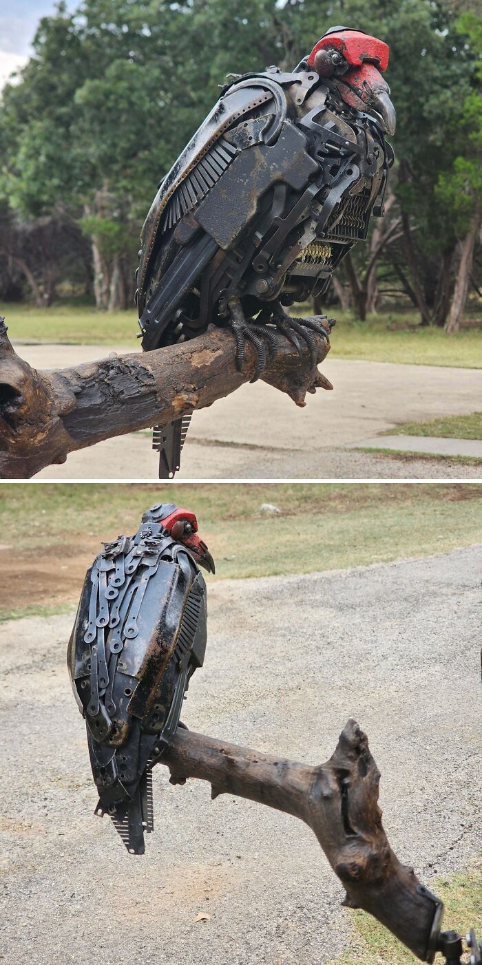 Vulture Sculpture Made From Old Typewriters - Talk About Recycling!
