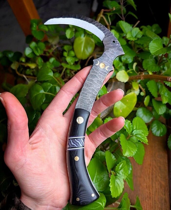 Mini Foraging Scythe Made with Love (and Metal)