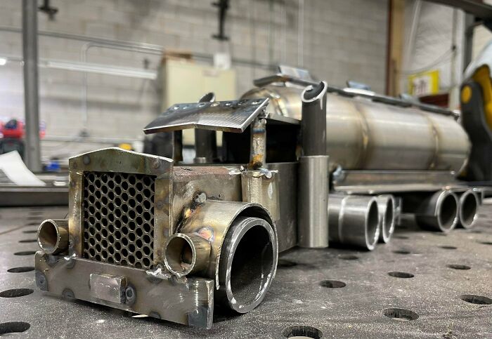 Truck and Tanker Sculpture for Repair Shop Front Desk