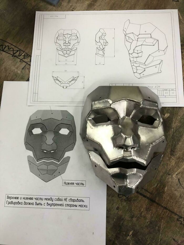 Welded Sheet Metal Mask – Mysterious and Cool