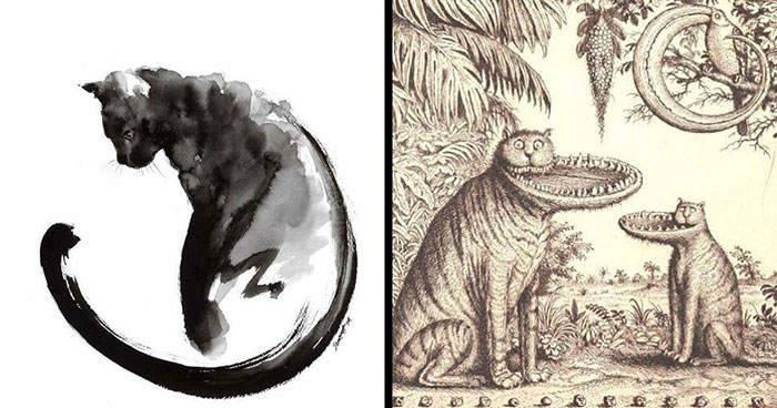 Wait, They Actually Put Cats in All This Fancy Art? Here Are 47 Totally Hilarious Classics