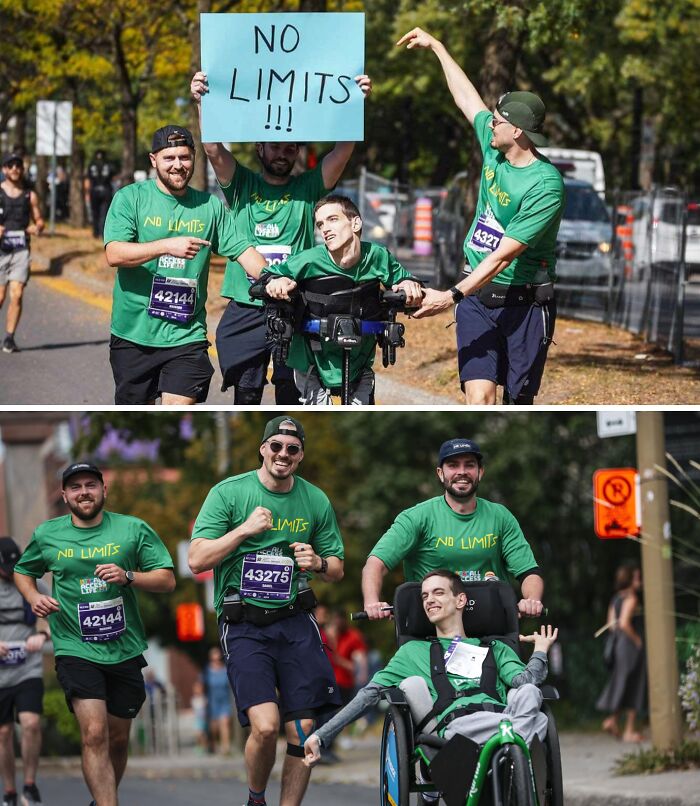 Brad Took The Team Over The Marathon Finish Line After 40km Of Push Power