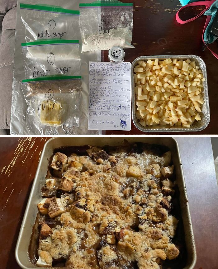 Deconstructed Apple Crumble = Epic Dad-Kid Activity