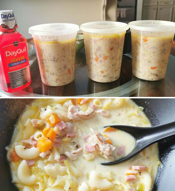 Friend Swerves To Rescue Sick Buddy With Soup & DayQuil Bomb