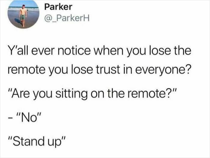 "When You Lose The Remote You Lose Trust In Everyone"