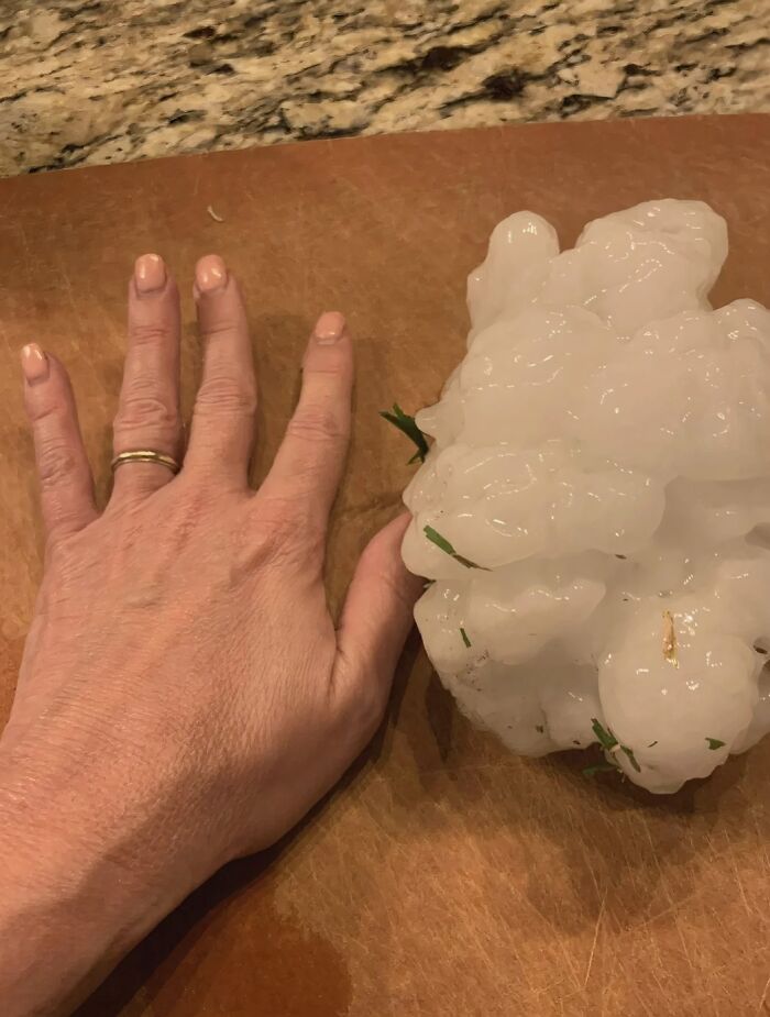 This Hailstone Is Basically a Mini Snowball