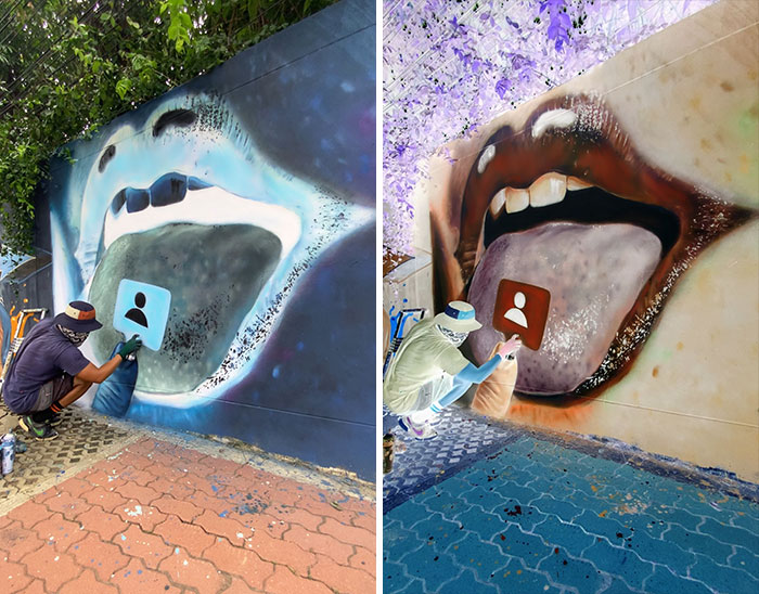 These Wild Thai Murals by LuckyLeg Will Totally Mess With Your Brain