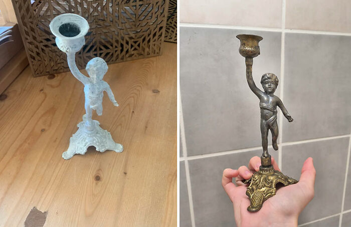 Cherub Candelabra Found For 2 Euros: Goodbye Paint Nightmare!