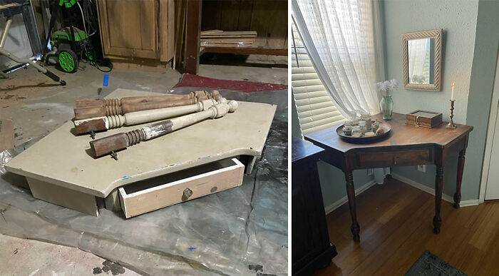 Trash-to-Treasure Corner Table Transformation