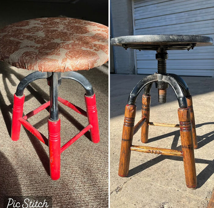Industrial Stool Find: Ugly Paint Overload Fix