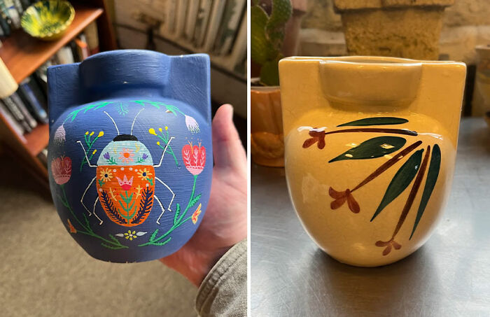 Conflicted Over This One: Acrylic Paint vs. Vintage Vase