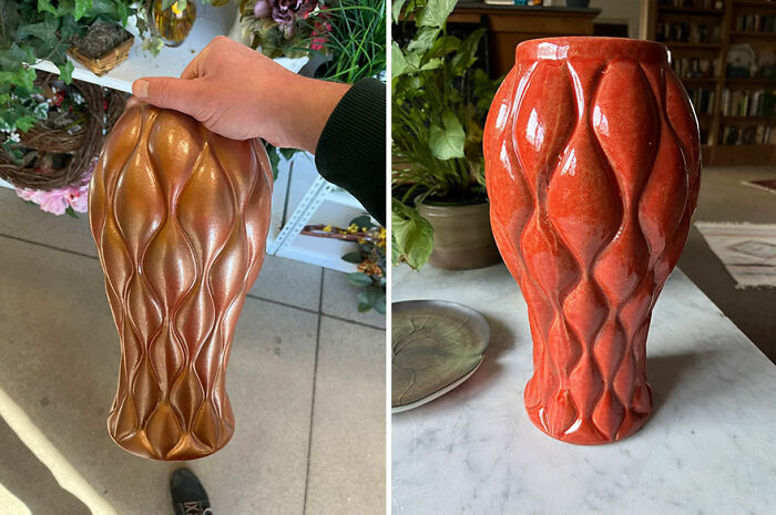 Goodwill Gamble: Spray-Painted Vase Stripped (Fake MCM Alert)
