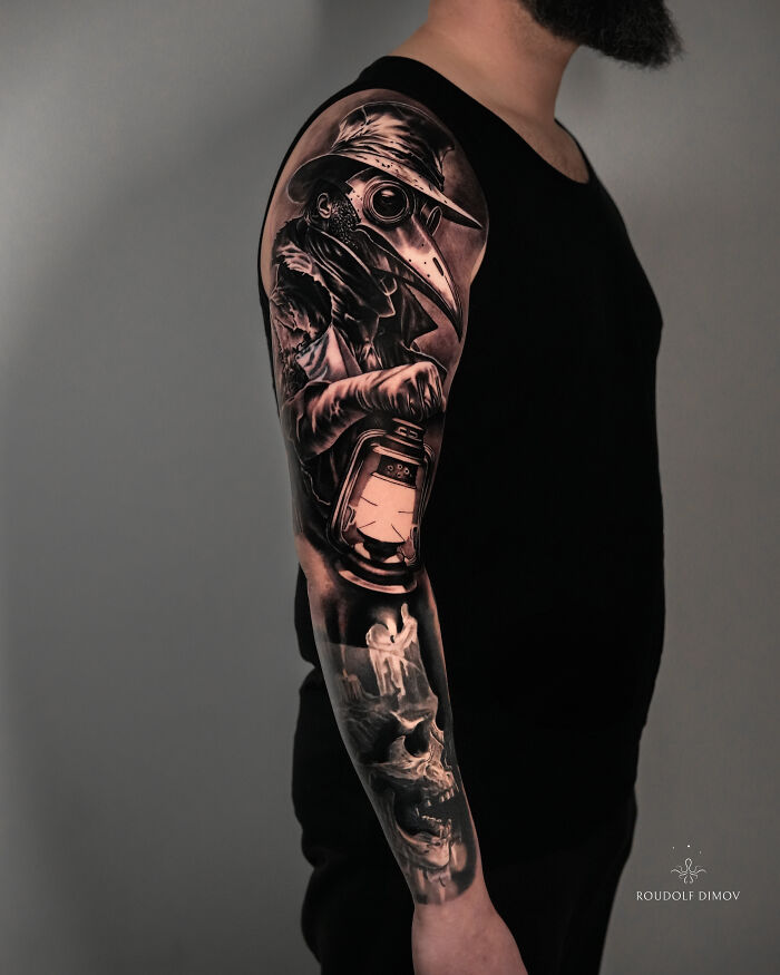 Shadowy Plague Doctor Sleeve That Feels Real