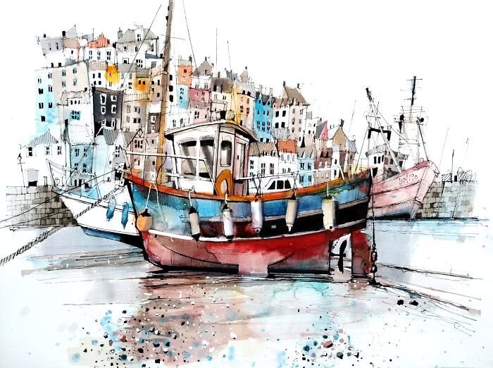 Brixham Harbor In Devon — Boats, Water, and Sketchy Goodness