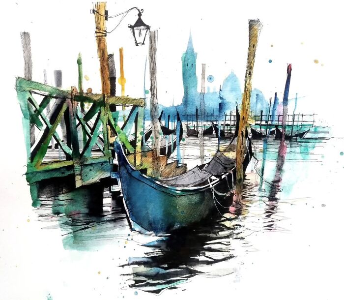 Venice, Italy — Gondolas and Watercolor Dreams