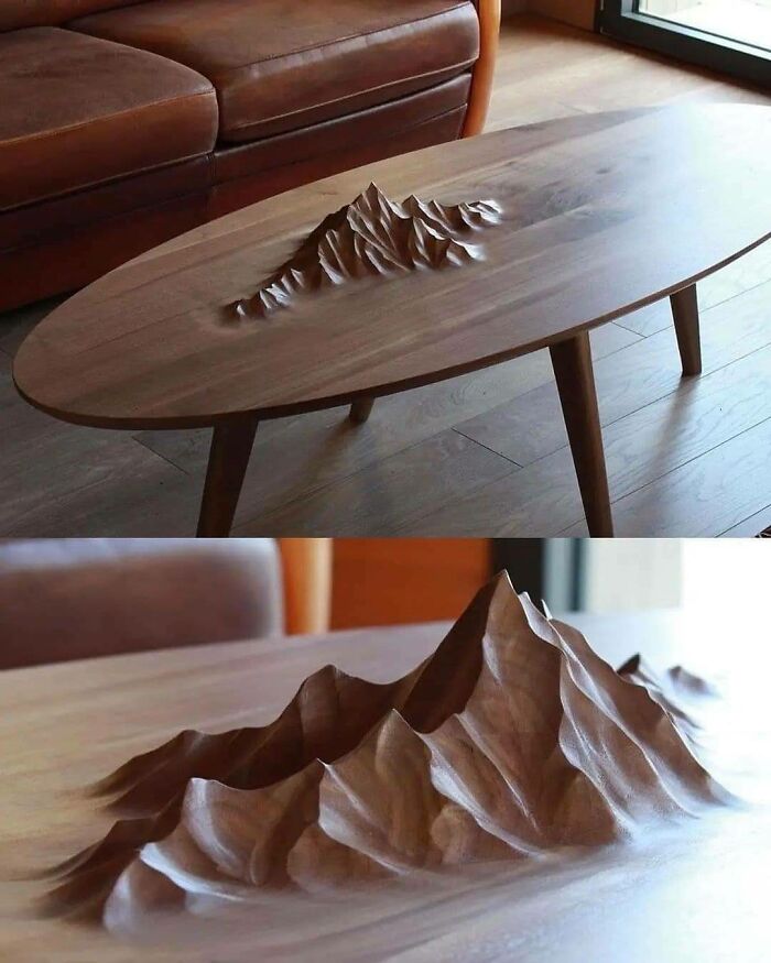 Coffee Table with its Own Mountain Range