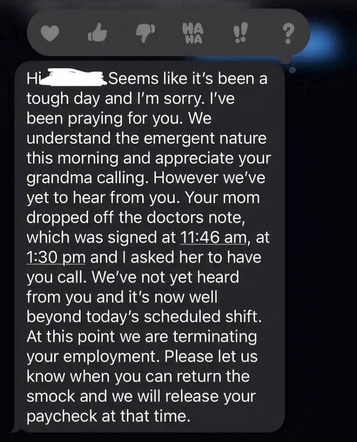 17-Year-Old Fired Because She Didn’t Call Herself (While in ER)