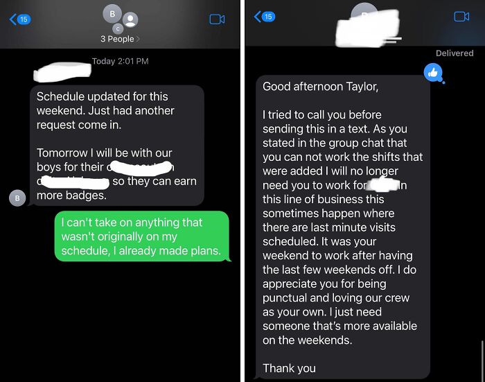 First Time Fired — And It Was by Last-Minute Schedule Flip