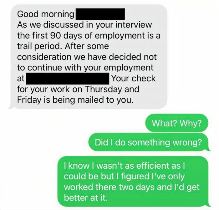 Fired After Working Two Days—Is That Normal?