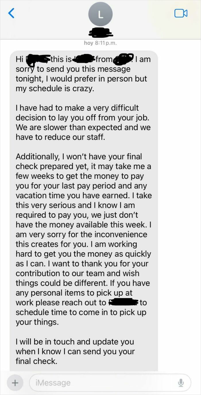 At-Will Work Gets Real Ugly in This Sudden Text Firing