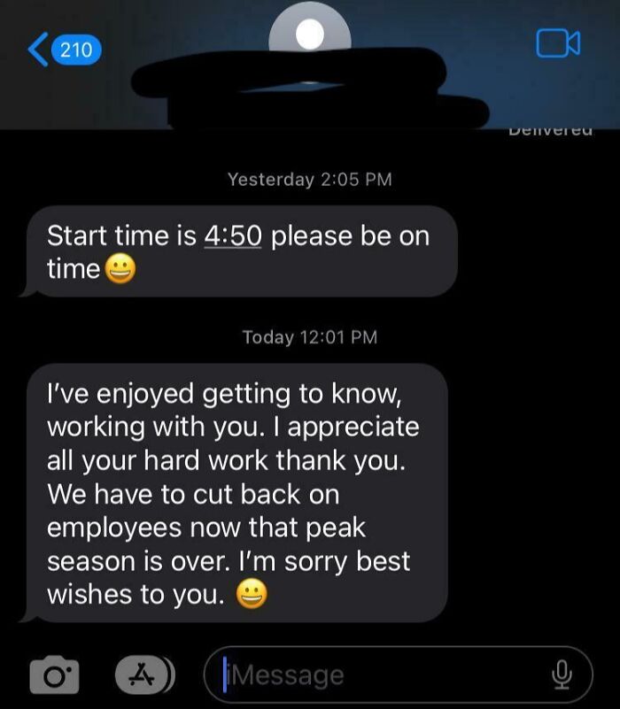Yep, Got Fired Through Text Like No Big Deal