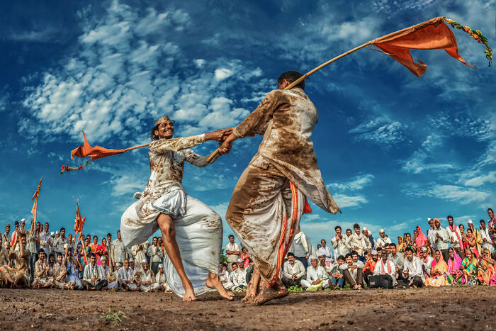 Mud-Dancing Men & Orange Flags: Dashawatar Gopalkrishna Bade, India