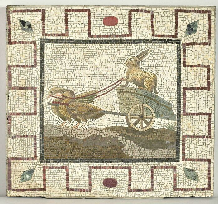 A Roman Mosaic of a Rabbit Driving a Goose-Pulled Chariot—Because Why Not?