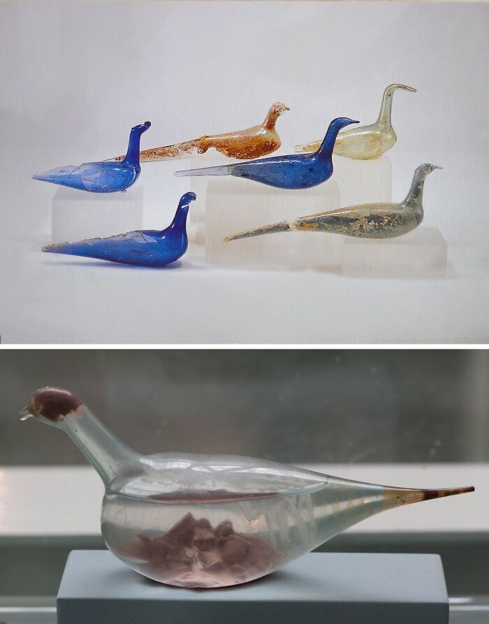 Roman Perfume Bottles Shaped Like Birds (Breaking the Tail to Smell Nice)