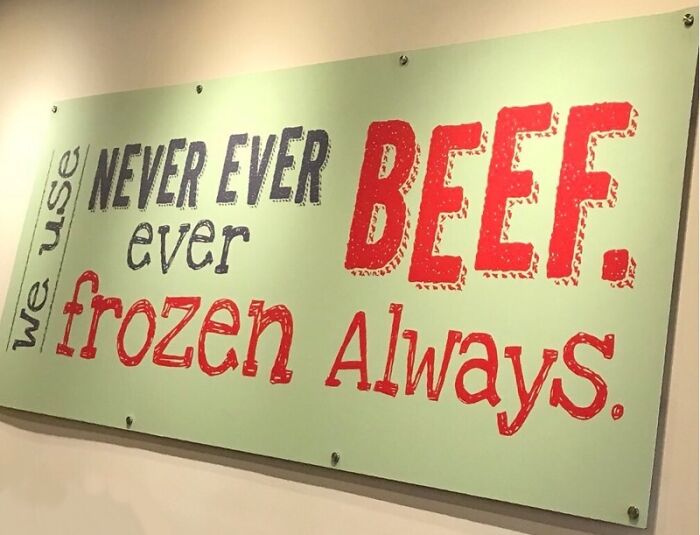 Never Ever Ever Beef. Always Frozen