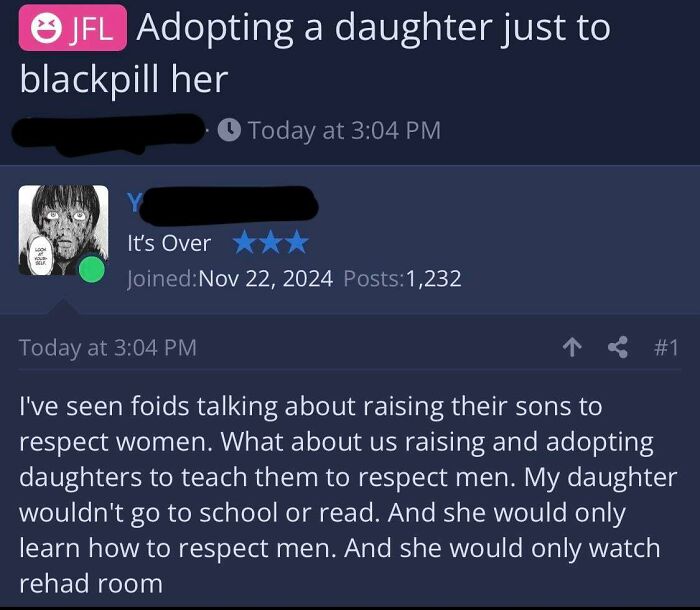 When Incels Talk About Daughters, Yikes