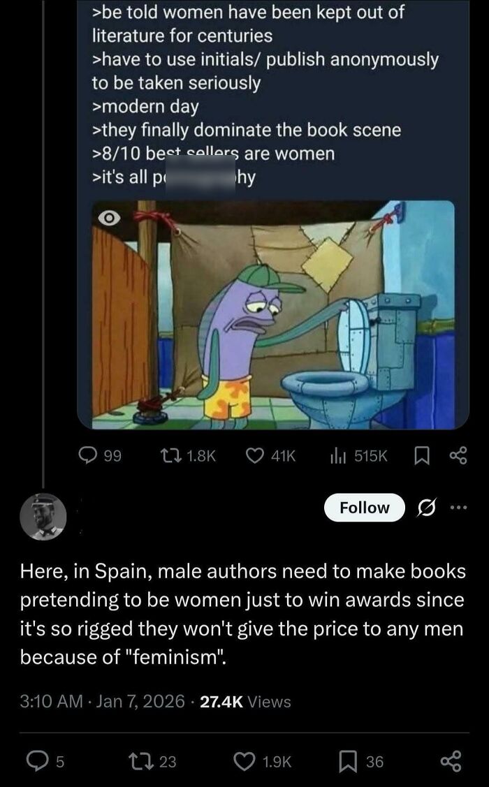 Oh, So Women Just Pretend To Be Men To Win Awards? Apparently!