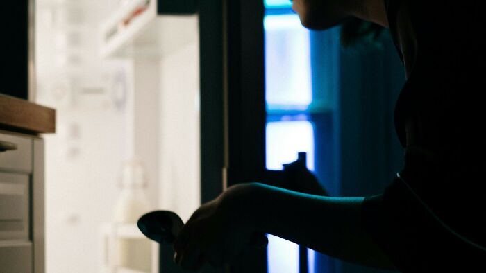 That mysterious fridge light! Trying to see if it really goes off by slowly closing the door like a ninja.