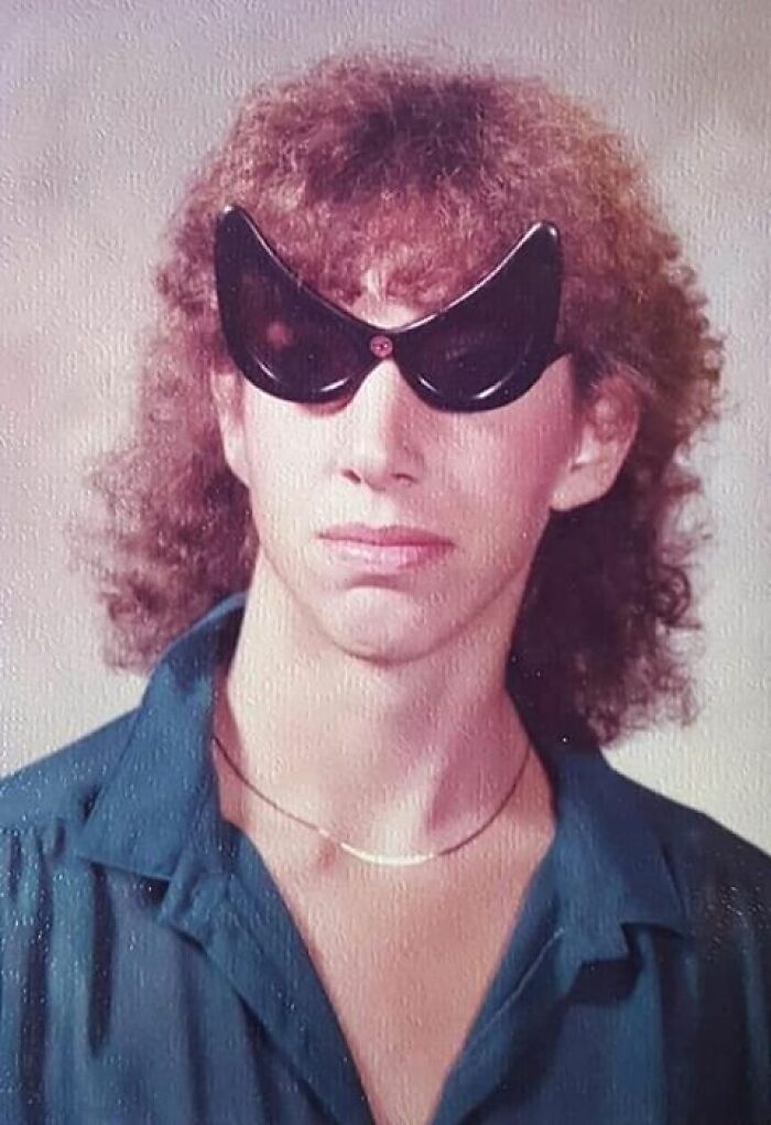 1981 Yearbook Level: Perm and Spiderman Glasses Combo