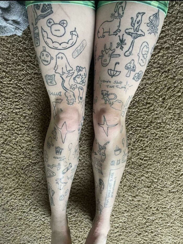 Two Legs Full Of Bad Ink