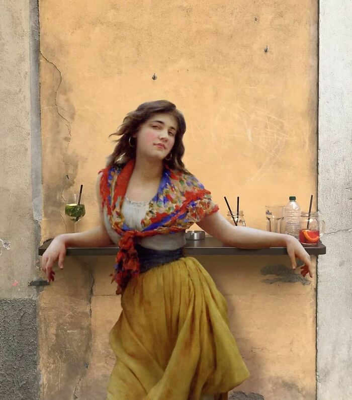 What Happens When Old-Timey Paintings Crash Modern Life? This Artist Shows Us!