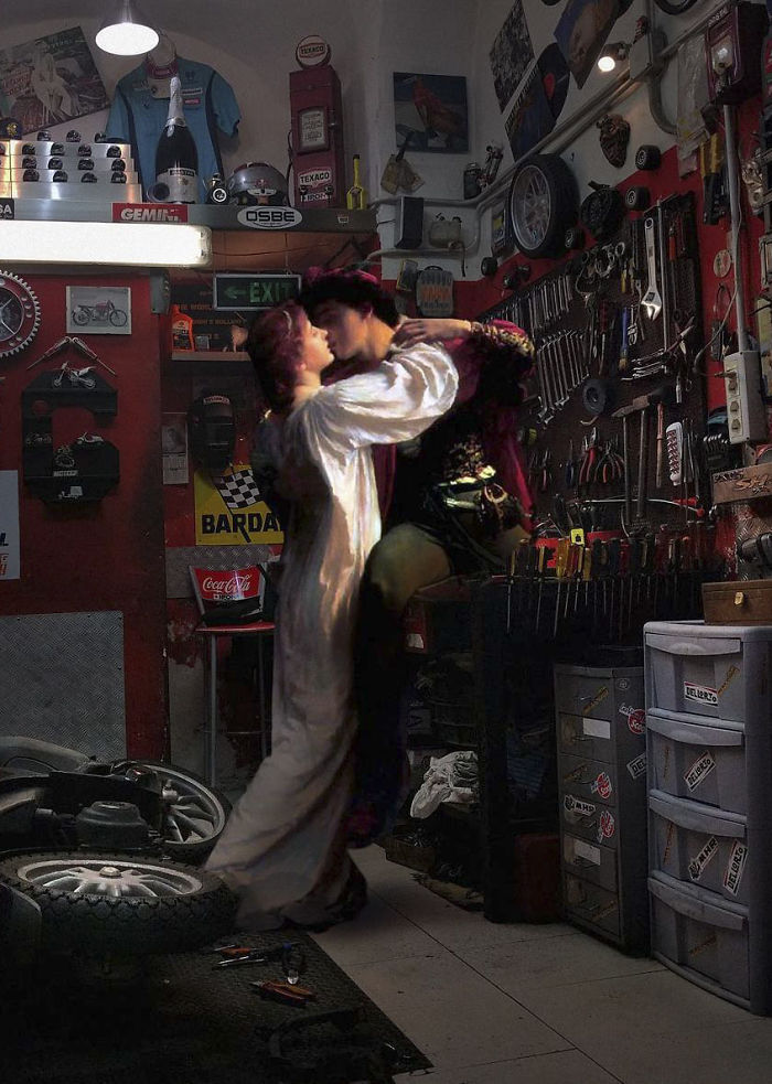 What Happens When Old-Timey Paintings Crash Modern Life? This Artist Shows Us!