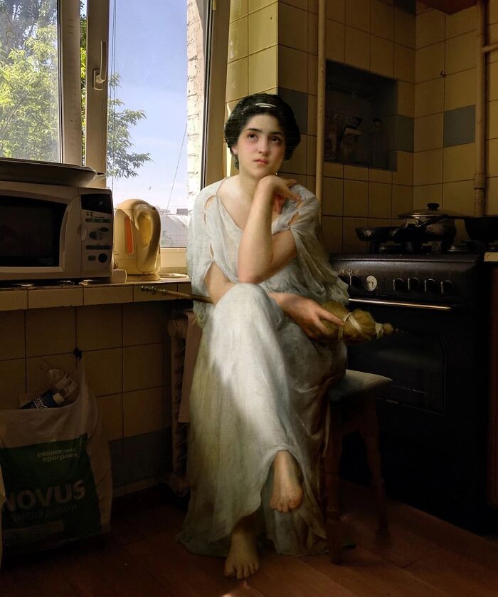 What Happens When Old-Timey Paintings Crash Modern Life? This Artist Shows Us!