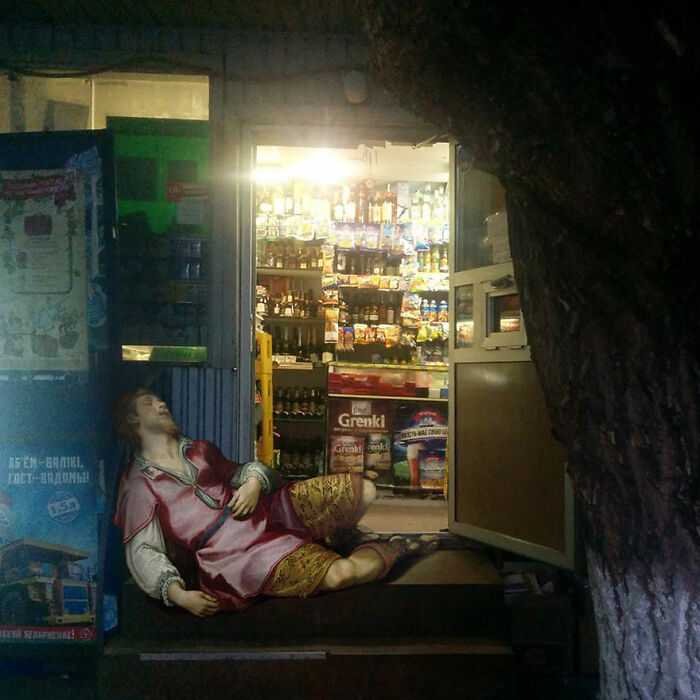 What Happens When Old-Timey Paintings Crash Modern Life? This Artist Shows Us!