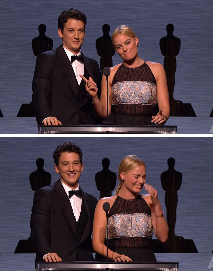 Margot Robbie Can’t Stop Laughing on Stage (2015)