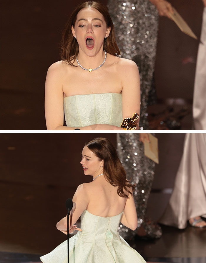 Emma Stone’s Dress Betrays Her Mid-Speech (2024)