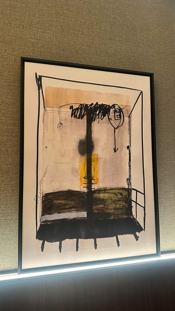 Hotel Art Piece That Might Be Hinting At The Bathroom Vent