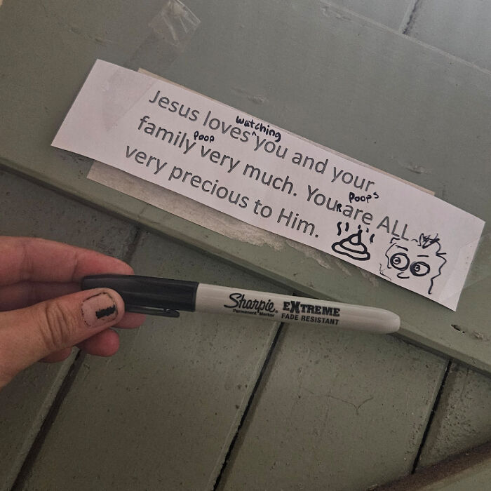 Religious Signs Popped Up in the Public Bathroom—Wait, What?